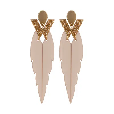 Toolally Women's Kingfisher Earrings - Gold In Gray