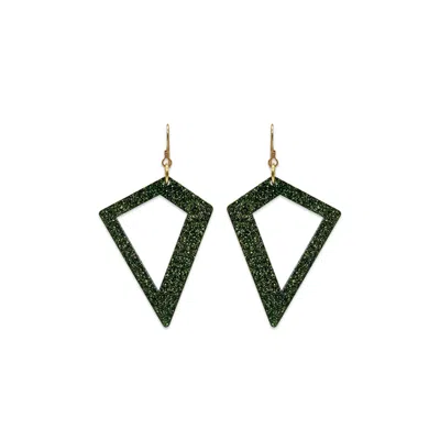 Toolally Women's Kite Earrings - Green Glitter