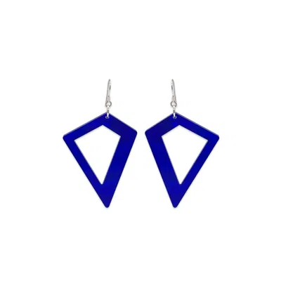 Toolally Women's Kite Earrings - Royal Blue Pearl