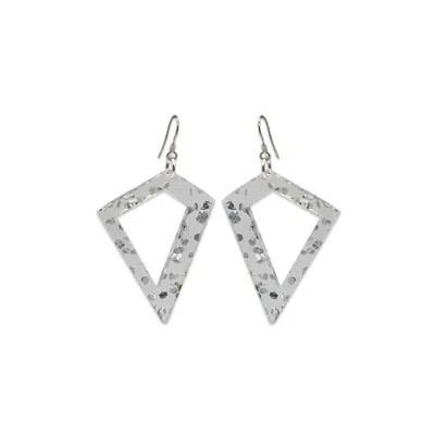 Toolally Women's Kite Earrings - Silver Fleck