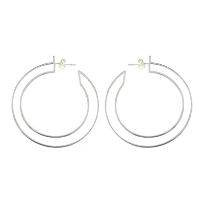 Toolally Women's Large Double Hoops - Silver In Gold