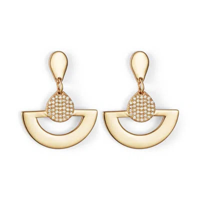 Toolally Women's Mini Fan Earrings - Gold