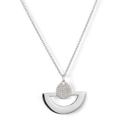 Toolally Women's Mini Fan Pendant Necklace - Sterling Silver In Neutral