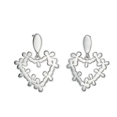 TOOLALLY WOMEN'S MINI HEARTS IN FLOWERS- SILVER