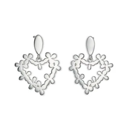 Toolally Women's Mini Hearts In Flowers- Silver In Metallic