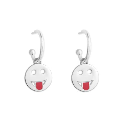 Toolally Women's Mood Hoops Sterling Silver - Cheeky