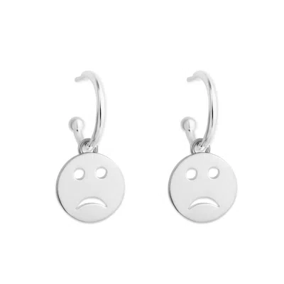Toolally Women's Mood Hoops Sterling Silver - Sad