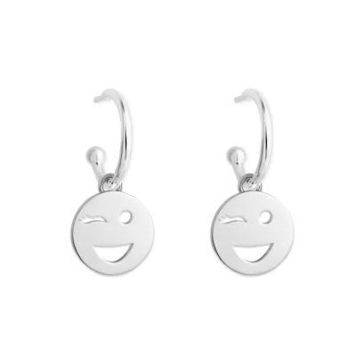 Toolally Women's Mood Hoops Sterling Silver - Wink
