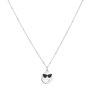 Toolally Women's Mood Pendant Necklace Cool - Silver In White