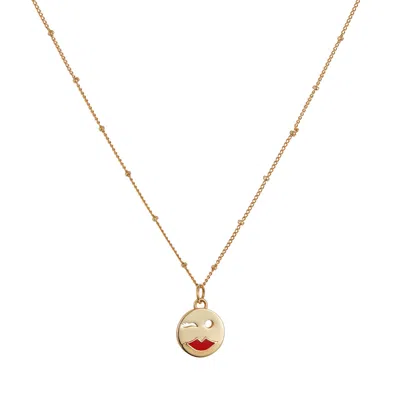 Toolally Women's Mood Pendant Necklace Flirty - Gold