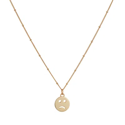 Toolally Women's Mood Pendant Necklace Sad - Gold