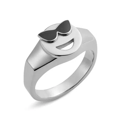 Toolally Women's Mood Signet Ring Cool - Silver In Gray