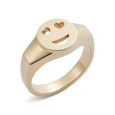 Toolally Women's Mood Signet Ring Love - Gold