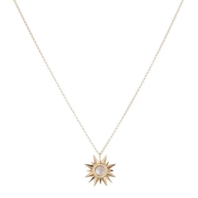 Toolally Women's Neutrals Sunburst Pendant - Pink Mother Of Pearl In Gold