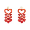 Toolally Women's Orange / Red Heart Chandeliers - Sienna Red In Red