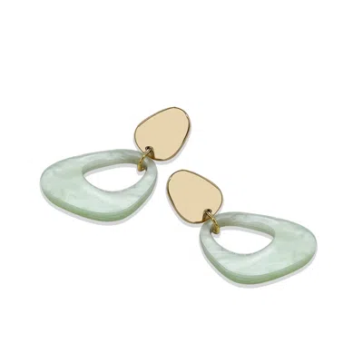 Toolally Women's Pebble Drop Earrings - Light Green