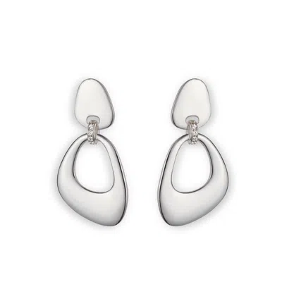 Toolally Women's Pebble Drop Earrings - Sterling Silver In Metallic