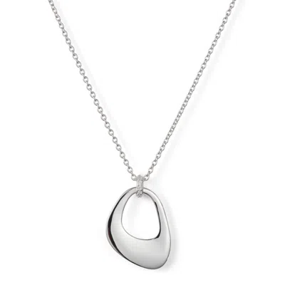 Toolally Women's Pebble Drop Pendant Necklace - Sterling Silver In Metallic