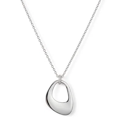 Toolally Women's Pebble Drop Pendant Necklace - Sterling Silver In White
