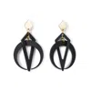 Toolally Women's Petite Crescent Hoop Earrings - Black In Black