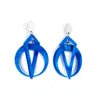 TOOLALLY WOMEN'S PETITE CRESCENT HOOP EARRINGS - ROYAL BLUE