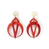 Toolally Women's Pink / Red Petite Crescent Hoop Earrings - Sienna Red In Red
