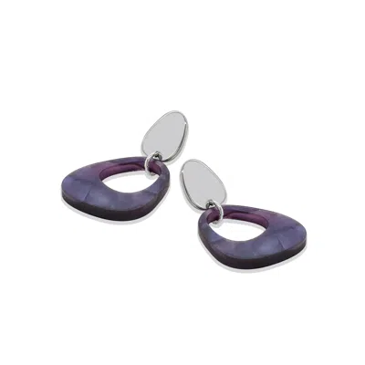 Toolally Women's Purple Pebble Drop Earrings - Amethyst Pearl
