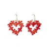 Toolally Women's Red / Gold / Yellow Mini Hearts In Flowers - Sienna & Gold Vermeil In Red