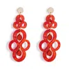 Toolally Women's Red / Yellow / Orange Batik Earrings - Sienna Red & Orange Mirror In Red