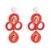 Toolally Women's Red / Yellow / Orange Petite Batik Earrings - Sienna Red & Orange Mirror