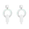 Toolally Women's Silver / White Petite Art Deco Chandeliers - Iridescent And White Frost