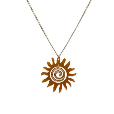 Toolally Women's Sun Pendant - Royal Gold & Gold Mirror In Brown