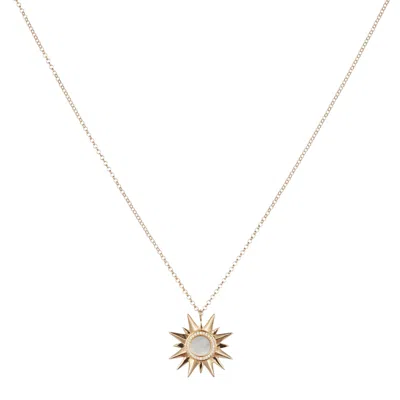 Toolally Women's Sunburst Pendant - White Mother Of Pearl In Gold