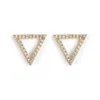 Toolally Women's Triangle Stud Earrings - Gold Vermeil & Cubic Zirconia In Gold