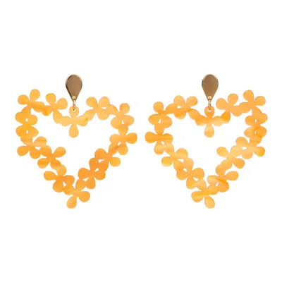 Toolally Women's Yellow / Orange Hearts In Flowers - Orange