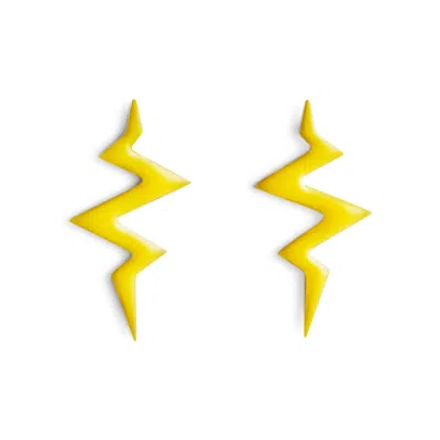 Toolally Women's Yellow / Orange Mini Beats - Yellow Enamel In Gold