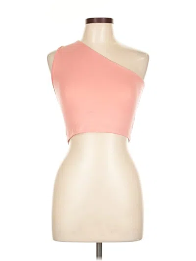 Pre-owned Top Chic Tank Top Pink One Shoulder Neckline Tops