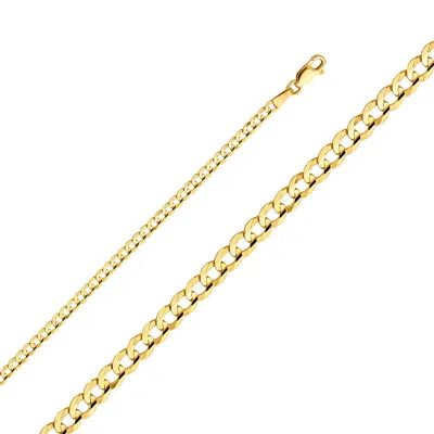 Pre-owned Top Gold & Diamond Jewelry 1.5mm- 11mm 14k Solid Yellow Gold Cuban Link Women/ Men's Necklace Chain 16"-30"