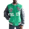 Top Gun Athletic Division Varsity Jacket In Green/navy In Multi