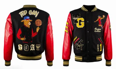 Pre-owned Top Gun ® "the Goat" Varsity Jacket In Black