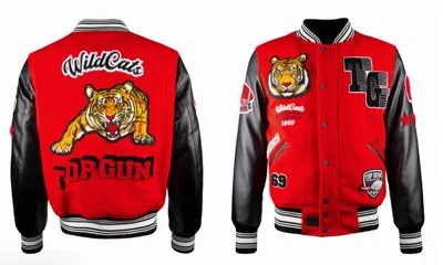 Pre-owned Top Gun ® "wildcats" Varsity Jacket - Original In Black