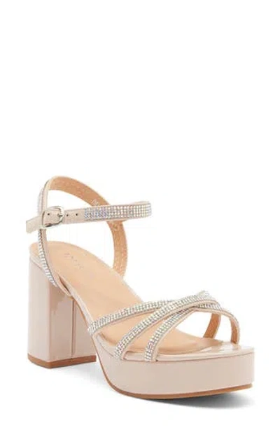 Top Guy Shoes Beverly Platform Sandal In Beige Patent