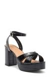Top Guy Shoes Beverly Platform Sandal In Black Croc