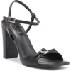 Top Guy Shoes Celeste Block Heel Sandal In Black Pu
