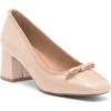 Top Guy Shoes Elba Square Toe Pump In Beige Patent