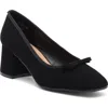 Top Guy Shoes Elba Square Toe Pump In Black Nubuck