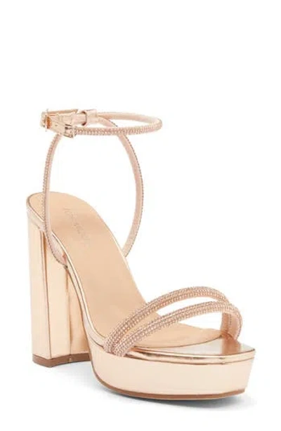 Top Guy Shoes Eleanor Metallic Platform Sandal In Rose Gold Met