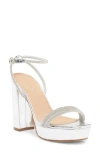 Top Guy Shoes Eleanor Metallic Platform Sandal In Silver Met