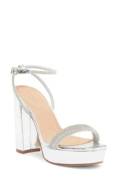 Top Guy Shoes Eleanor Metallic Platform Sandal In Silver Met