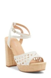 Top Guy Shoes Eleanor Platform Sandal In Ivory Suede
